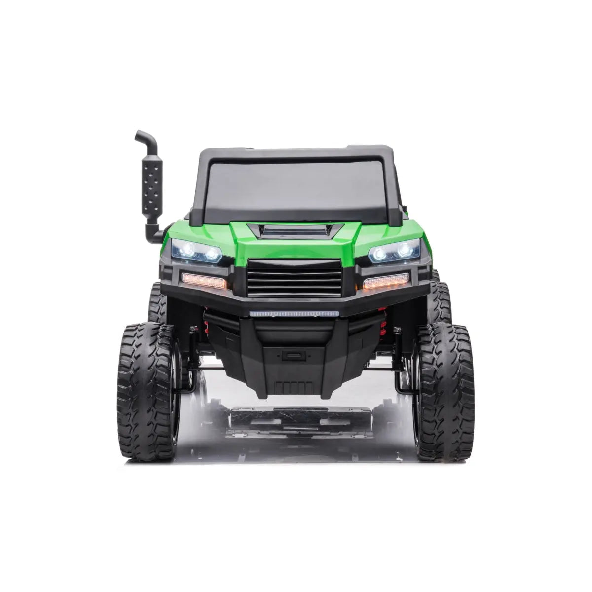 24V 6-Wheel Tractor Trailer 2-Seater Ride-On with EVA Tires, Dump Cart, LED Lights, Music, Remote