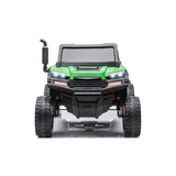 24V 6-Wheel Tractor Trailer 2-Seater Ride-On with EVA Tires, Dump Cart, LED Lights, Music, Remote