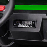 24V 6-Wheel Tractor Trailer 2-Seater Ride-On with EVA Tires, Dump Cart, LED Lights, Music, Remote