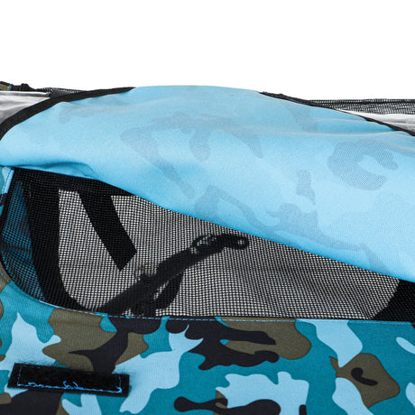 Outdoor Heavy Duty Collapsible Pet Bike Trailer with 16-Inch All-Terrain Wheels & Universal Hitch – Foldable Dog/Cargo Carrier Cart for Bicycles, blue+black