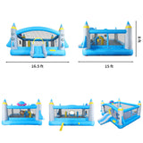 Multifunctional Jump 'n Slide Inflatable Bouncer for Kids Complete Setup with Blower - 198' x 180' Play Area - 96' Tall