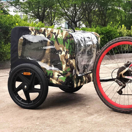 Pet Bike Trailer Dog Cart for Bicycle,Suitable for Small and Medium Pets, Easy Folding Cart Frame, Quick Release Wheel, Non-Slip Floor, Internal Leash