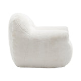 Bean Bag Chair, Comfy Bean Bag Sofa with Back Support, Faux Fur Bean Bag Chair for Adults and Kids, Stuffed Floor Sofa for Living Room, Bedroom, Apartment, White