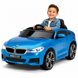 Blue 12V BMW GT Kids Licensed 1-Seater Upgraded Ride-On Car with EVA Wheels, Music, RC