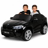 Black 12V XL 2-Seater Limited Edition Licensed BMW X6 Ride-On Car with EVA Wheels, Music, RC