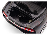 Overhead view of a white 12V Bugatti Chiron Kids Licensed 1 Seater Ride On Car with an open trunk and interior storage, featuring rubber wheels, red rear light detail, and sleek glossy finish—ideal for remote control fun.