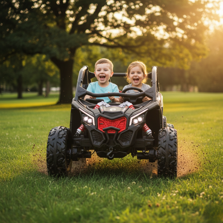 Black 2x24V/4WD Official Can-Am Maverick Ride on Buggy, LX Performance