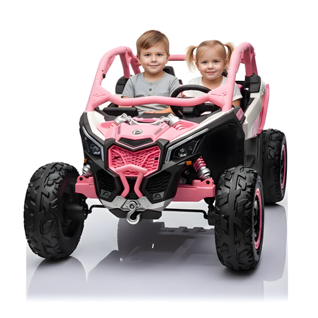 Pink 2x24V/4WD Official Can-Am Maverick Ride on Buggy, LX Performance