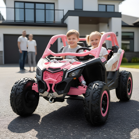Pink 2x24V/4WD Official Can-Am Maverick Ride on Buggy, LX Performance