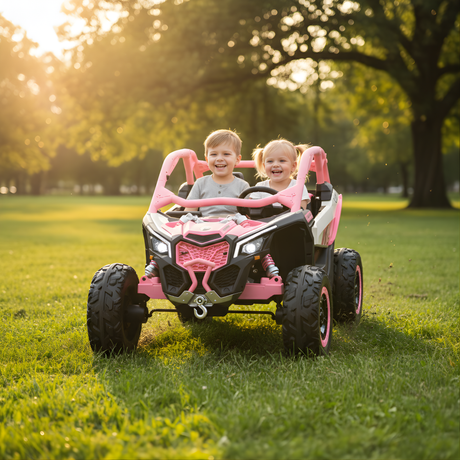 Pink 2x24V/4WD Official Can-Am Maverick Ride on Buggy, LX Performance