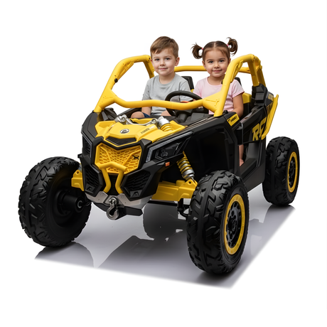 Yellow 2x24V/4WD Official Can-Am Maverick Ride on Buggy, LX Performance