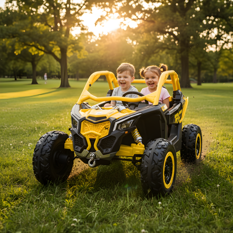 Yellow 2x24V/4WD Official Can-Am Maverick Ride on Buggy, LX Performance