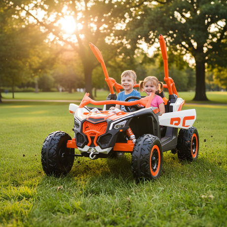 Orange 2x24V/4WD Official Can-Am Maverick Ride on Buggy, LX Performance