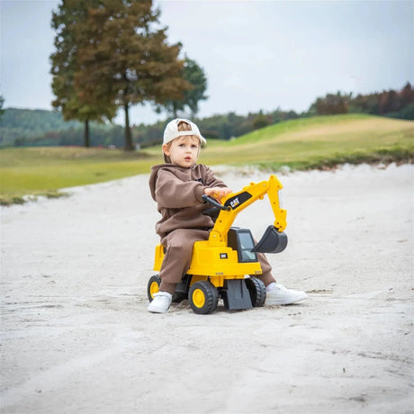 Toddlers Foot-to-Floor CAT Ride-On Excavator with Storage, Sound