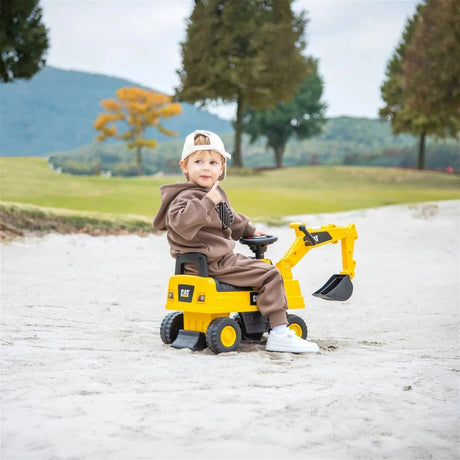 Toddlers Foot-to-Floor CAT Ride-On Excavator with Storage, Sound