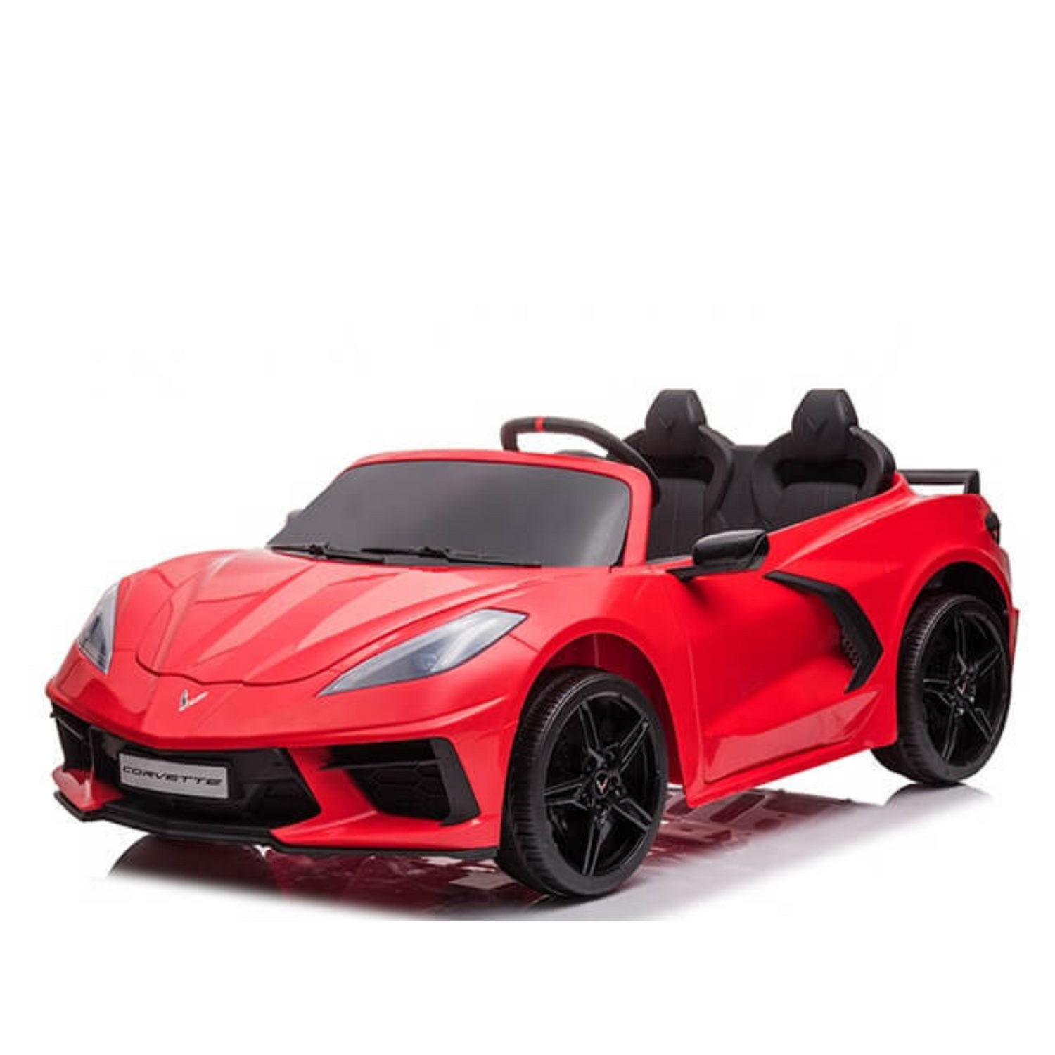 Red 24V Premium Corvette C8 with EVA Wheels, Leather Seats and RC