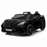 Black 24V Premium Corvette C8 with EVA Wheels, Leather Seats and RC