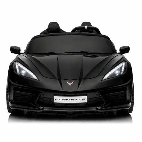Black 24V Premium Corvette C8 with EVA Wheels, Leather Seats and RC