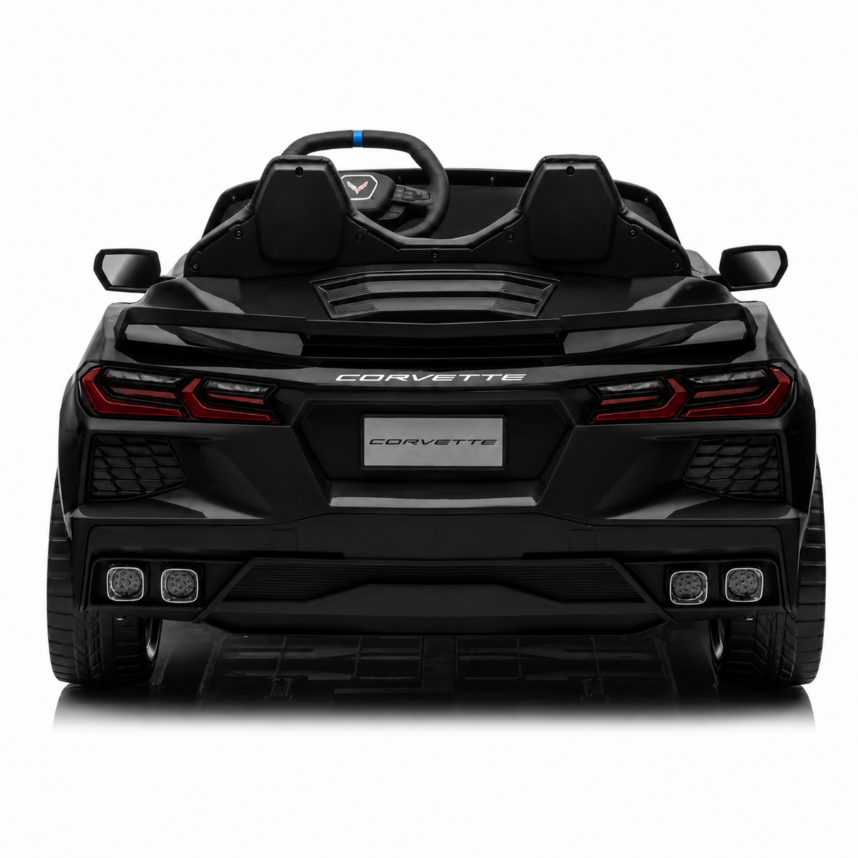 Black 24V Premium Corvette C8 with EVA Wheels, Leather Seats and RC