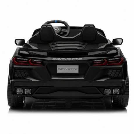 Black 24V Premium Corvette C8 with EVA Wheels, Leather Seats and RC