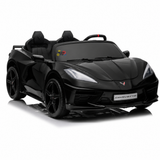 Black 24V Premium Corvette C8 with EVA Wheels, Leather Seats and RC