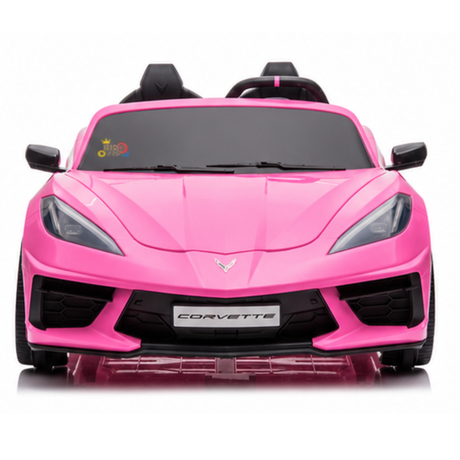 Pink 24V Premium Corvette C8 with EVA Wheels, Leather Seats and RC
