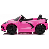 Pink 24V Premium Corvette C8 with EVA Wheels, Leather Seats and RC