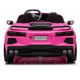 Pink 24V Premium Corvette C8 with EVA Wheels, Leather Seats and RC