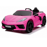 Pink 24V Premium Corvette C8 with EVA Wheels, Leather Seats and RC