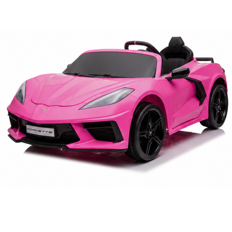 Pink 24V Premium Corvette C8 with EVA Wheels, Leather Seats and RC