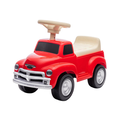Toddlers Chevrolet 3100 Vintage Foot-To-Floor Ride-On Push Car with Music, Storage