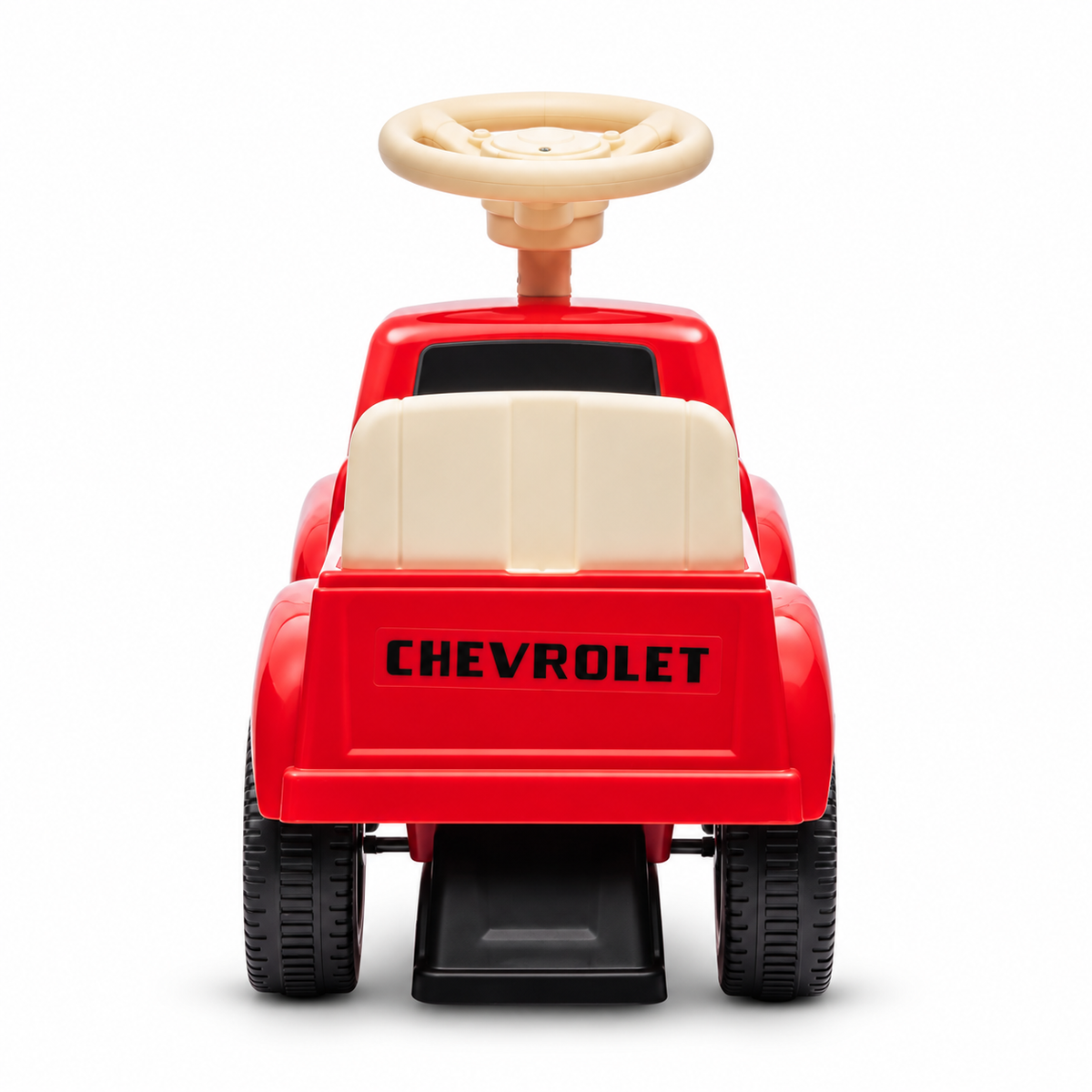 Toddlers Red Chevrolet 3100 Vintage Foot-To-Floor Ride-On Push Car with Music, Storage