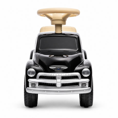 Toddlers Black Chevrolet 3100 Vintage Foot-To-Floor Ride-On Push Car with Music, Storage