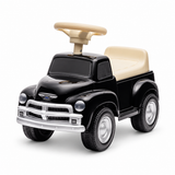 Toddlers Black Chevrolet 3100 Vintage Foot-To-Floor Ride-On Push Car with Music, Storage