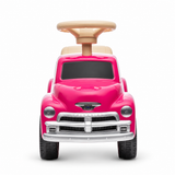 Toddlers Pink Chevrolet 3100 Vintage Foot-To-Floor Ride-On Push Car with Music, Storage