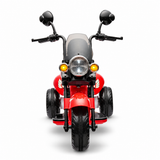 Red 12V/35W 3-Wheel Chopper-Style Cruiser Ride-On Motorcycle with LED Lights
