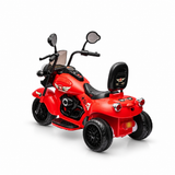 Red 12V/35W 3-Wheel Chopper-Style Cruiser Ride-On Motorcycle with LED Lights
