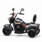 Black 12V/35W 3-Wheel Chopper-Style Cruiser Ride-On Motorcycle with LED Lights