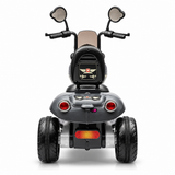 Black 12V/35W 3-Wheel Chopper-Style Cruiser Ride-On Motorcycle with LED Lights