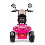 Pink 12V/35W 3-Wheel Chopper-Style Cruiser Ride-On Motorcycle with LED Lights