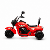 Red 12V/35W 3-Wheel Chopper-Style Cruiser Ride-On Motorcycle with LED Lights