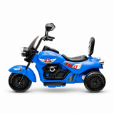 Blue 12V/35W 3-Wheel Chopper-Style Cruiser Ride-On Motorcycle with LED Lights