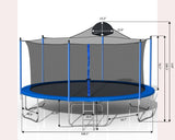 14FT Trampoline for Adults & Kids with Basketball Hoop, Outdoor Trampolines w/Ladder and Safety Enclosure Net for Kids and Adult