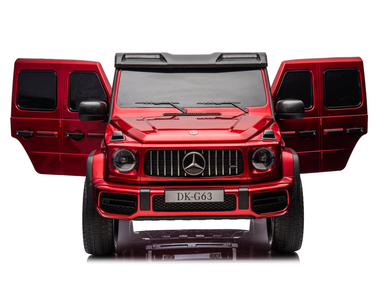 Red Metallic 2x24V/4WD Platinum XXL Mercedes G63 Ride On Truck with MP4, EVA Wheels & Leather Seats