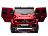 Red Metallic 2x24V/4WD Platinum XXL Mercedes G63 Ride On Truck with MP4, EVA Wheels & Leather Seats