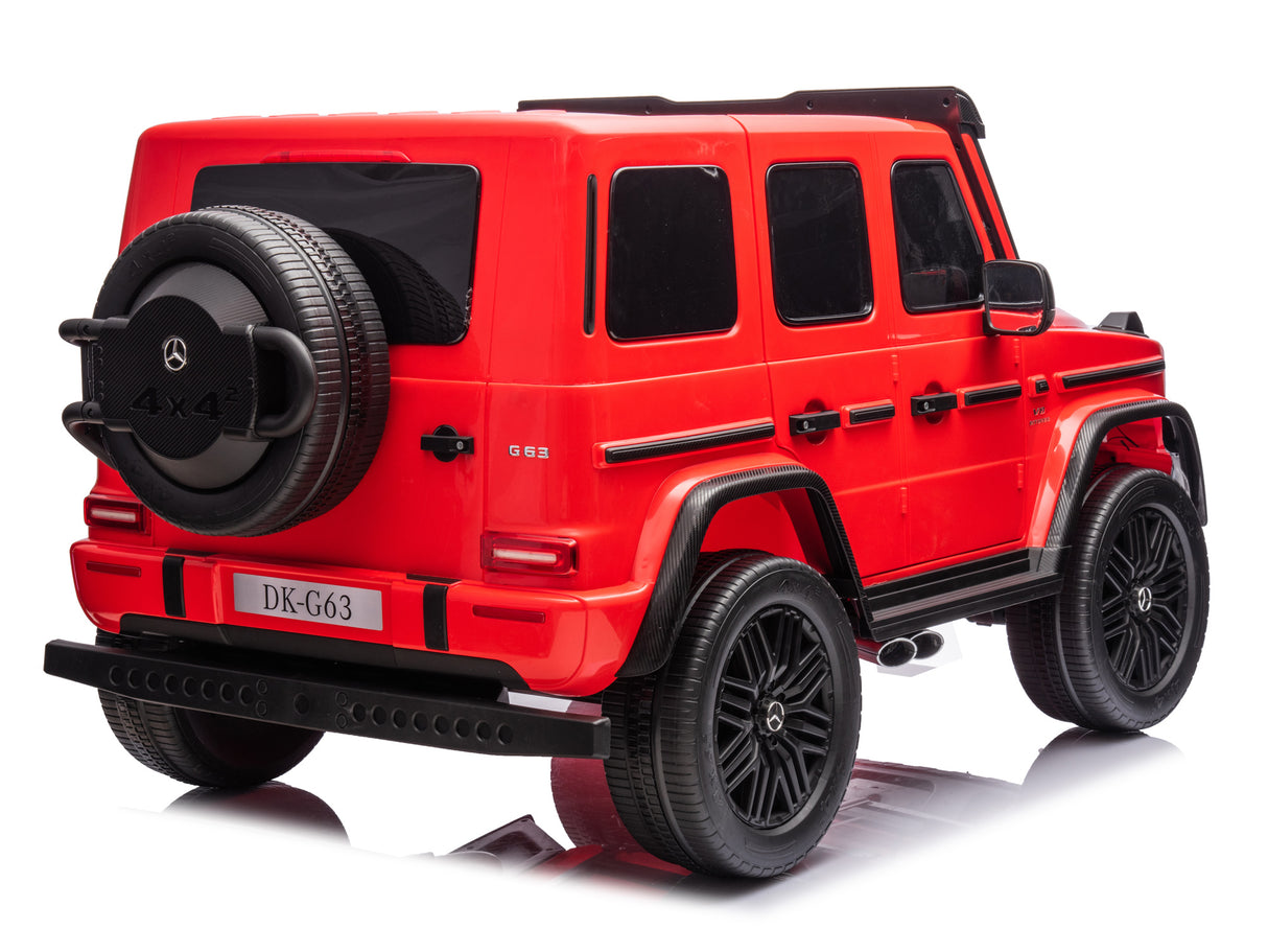 Red 2x24V/4WD Platinum XXL Mercedes G63 Ride On Truck with MP4, EVA Wheels & Leather Seats