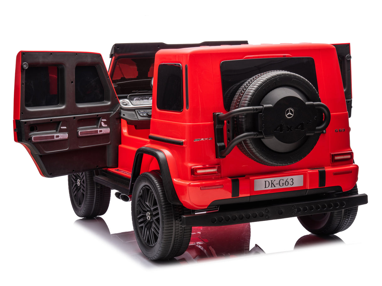 Red 2x24V/4WD Platinum XXL Mercedes G63 Ride On Truck with MP4, EVA Wheels & Leather Seats