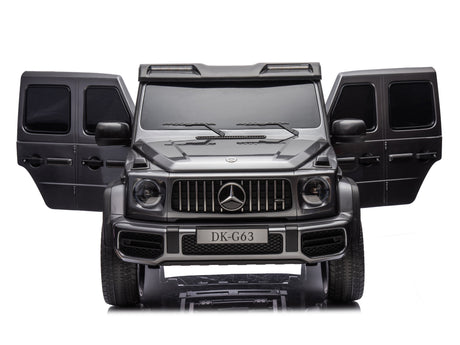 Grey Metallic 2x24V/4WD Platinum XXL Mercedes G63 Ride On Truck with MP4, EVA Wheels & Leather Seats