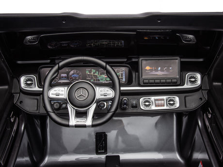 Grey Metallic 2x24V/4WD Platinum XXL Mercedes G63 Ride On Truck with MP4, EVA Wheels & Leather Seats