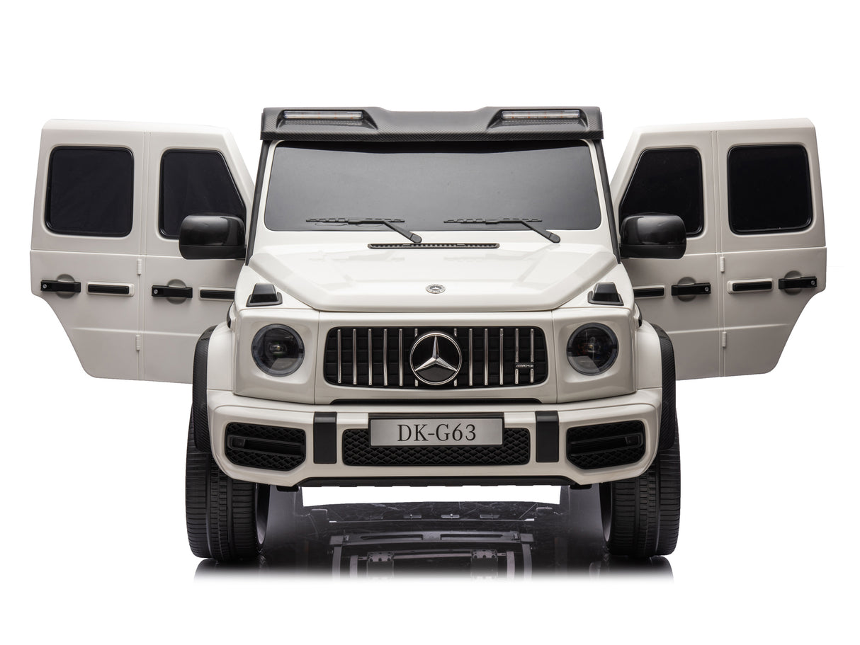 White 2x24V/4WD Platinum XXL Mercedes G63 Ride On Truck with MP4, EVA Wheels & Leather Seats